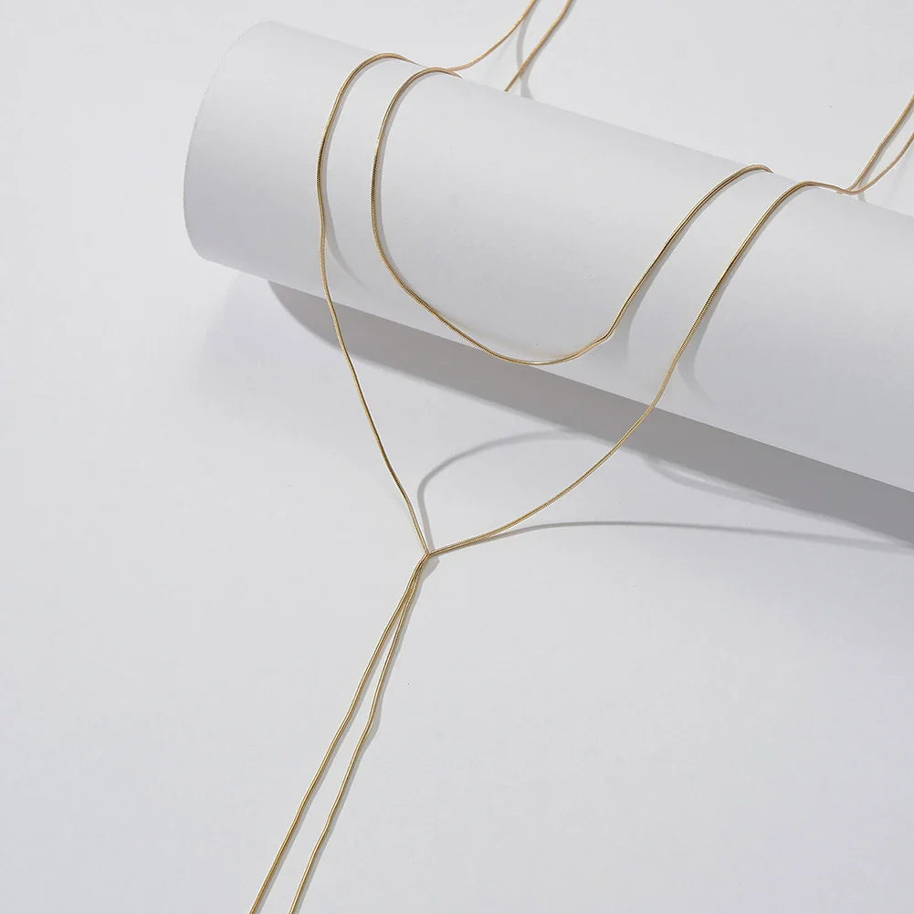 Minimal Y Drop Necklace – 925 Sterling Silver