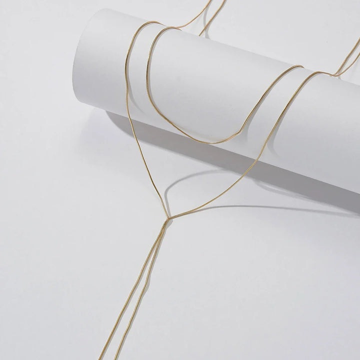 Minimal Y Drop Necklace – 925 Sterling Silver