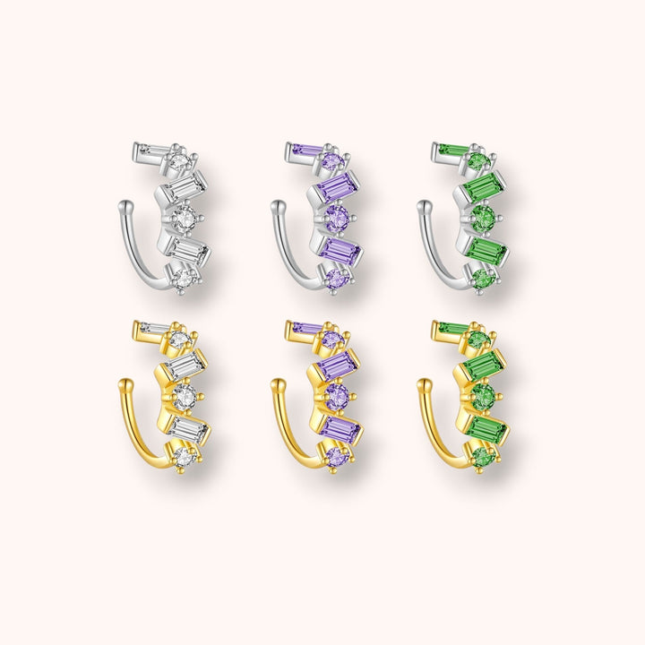 Baguette CZ Stones 925 Sterling Silver Ear Cuff
