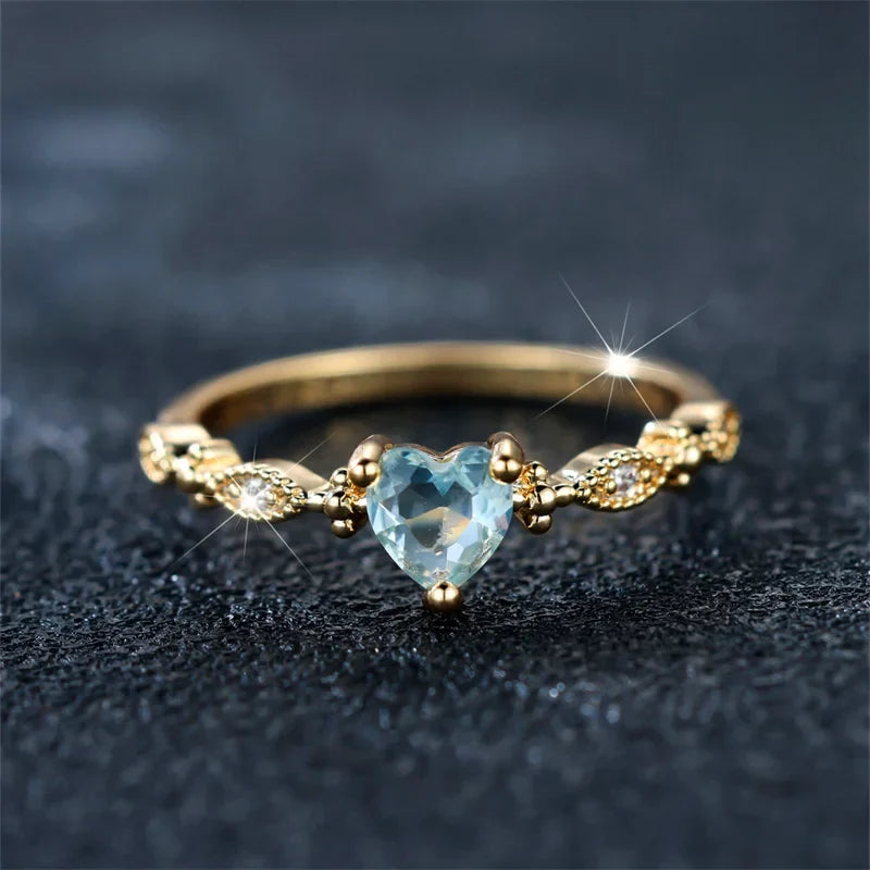Amber Song | Gold hearted Ring