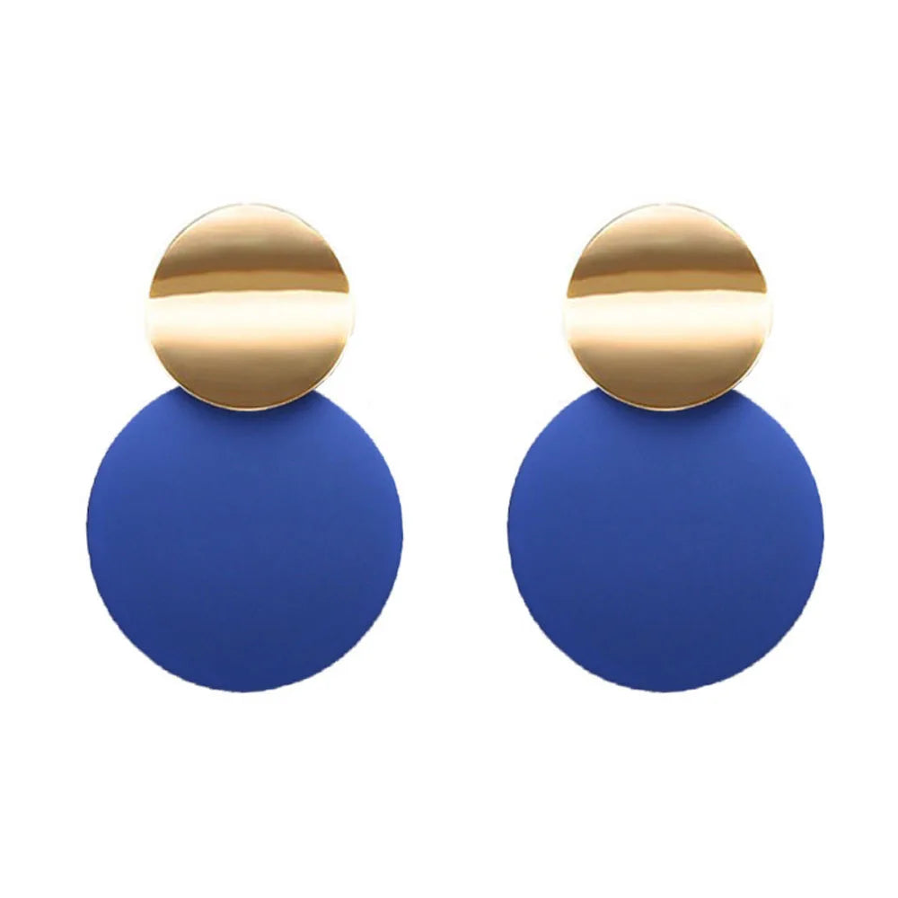 Monrisa Minimalist Double Disc Dangle Earrings