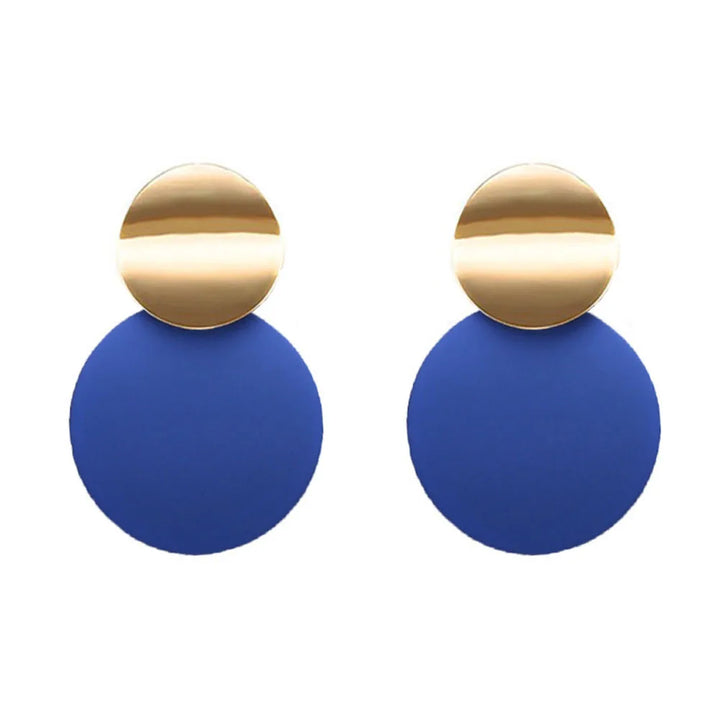 Monrisa Minimalist Double Disc Dangle Earrings