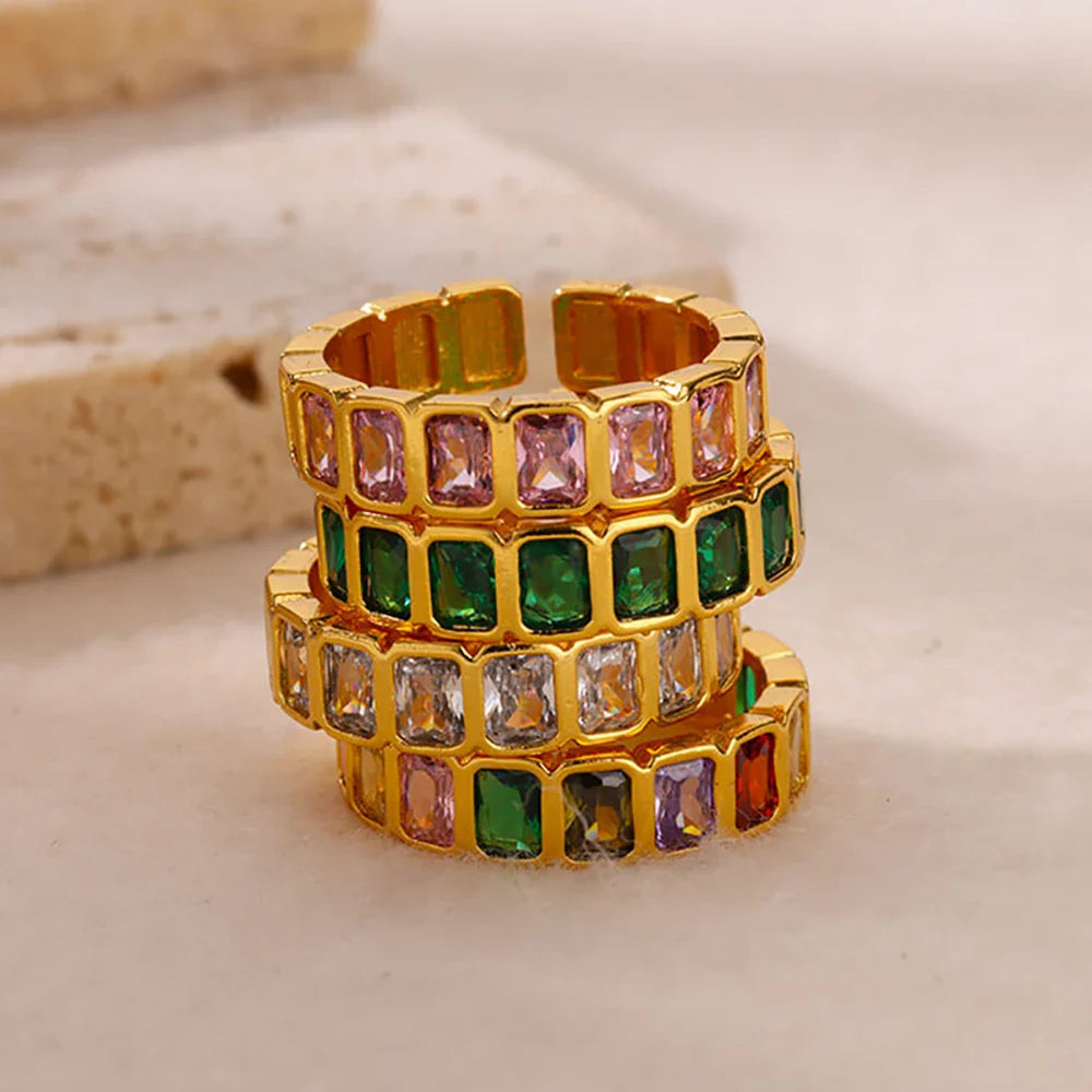 Velmira Luxe Prism Gem Statement Ring