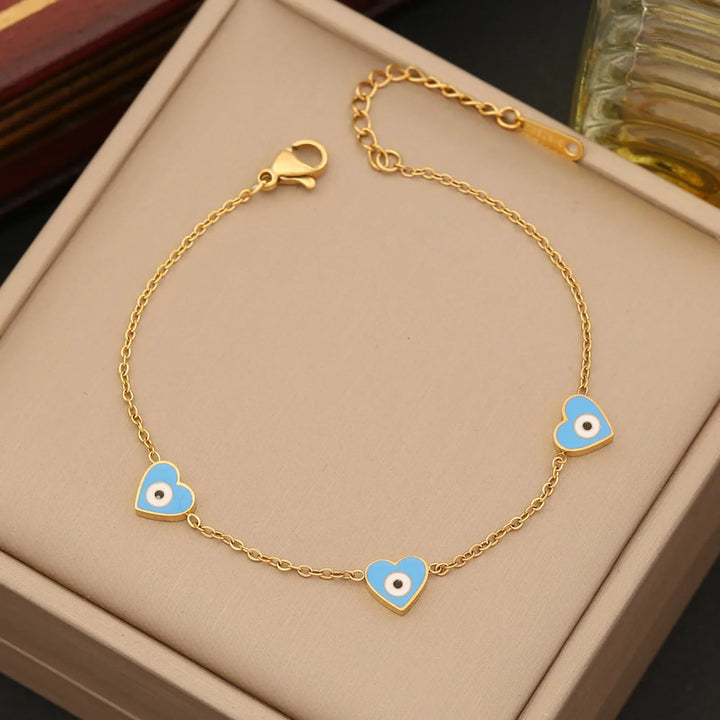 Evil Eye Heart Bracelet