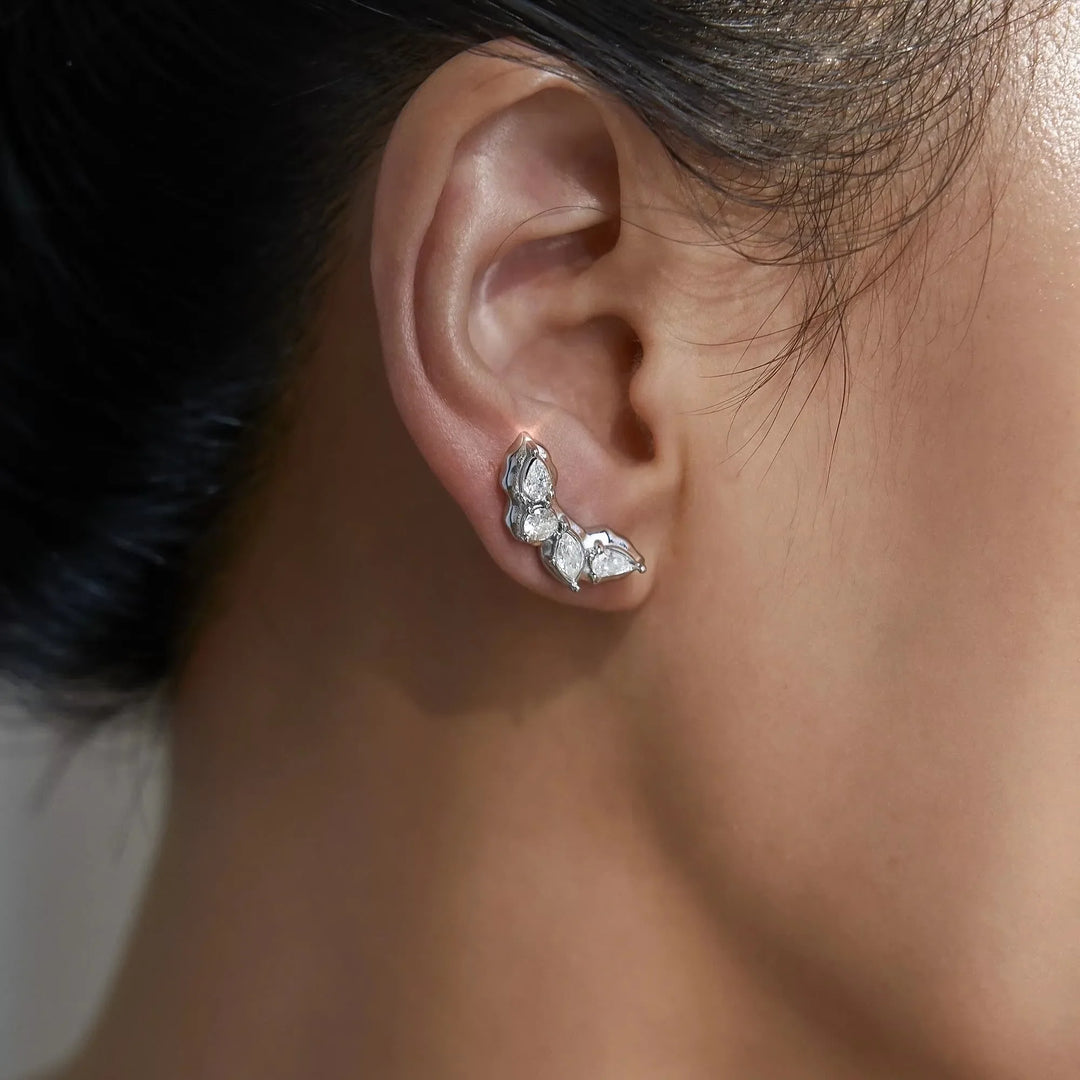 Zyra Faceted Leaf Studs