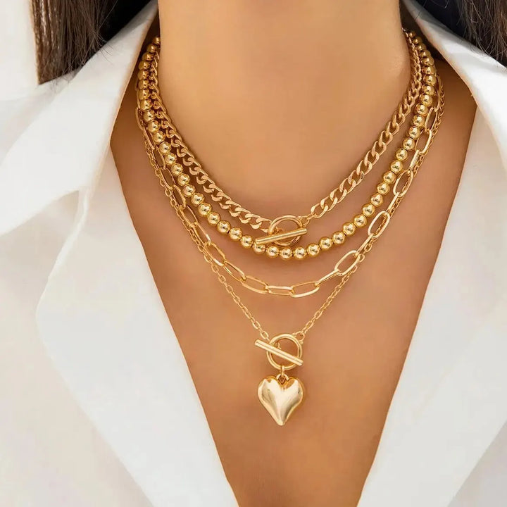 The Eternal Bonds Layered Heart Necklace