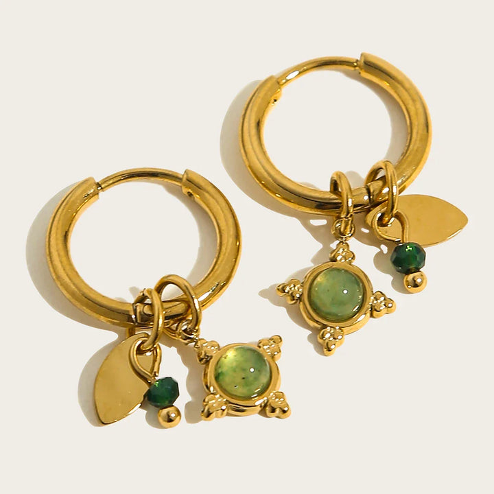Elaris Jade Charm Hoops