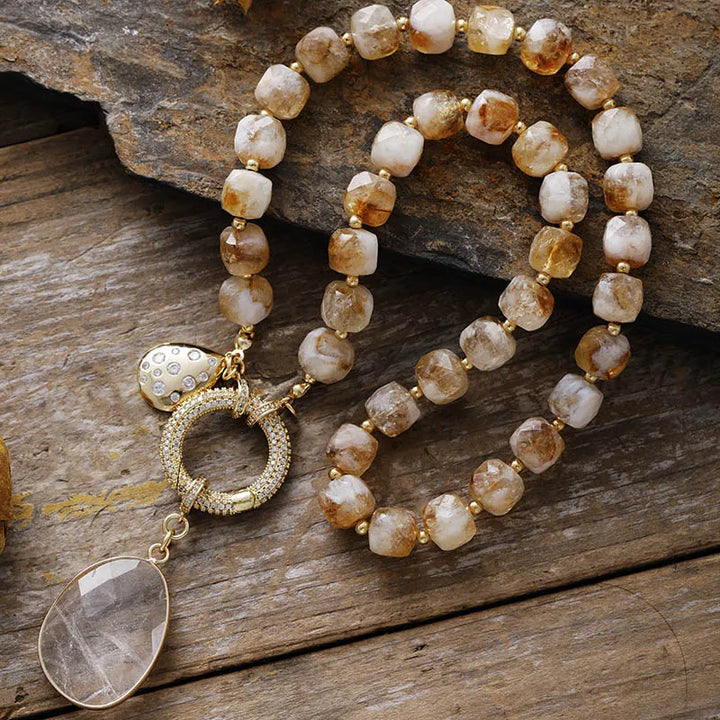 Citrine Pavé Statement Necklace