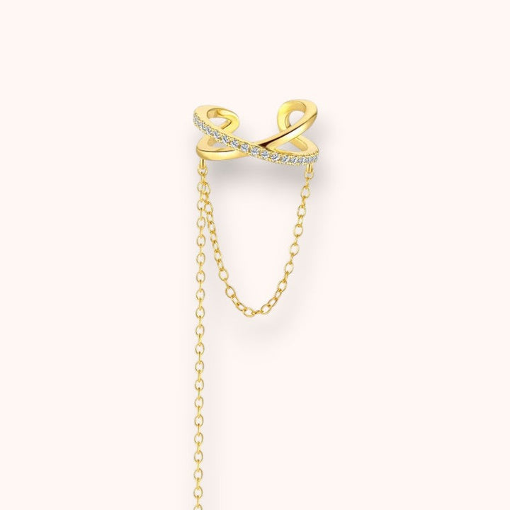 Long Sparkle Chain 925 Sterling Silver Ear Cuff