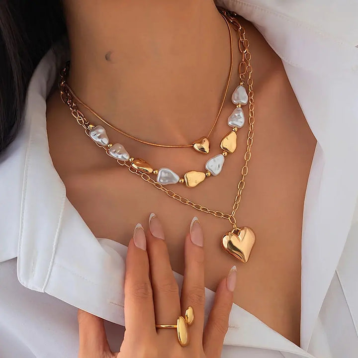The Heart & Pearl Trinity Set