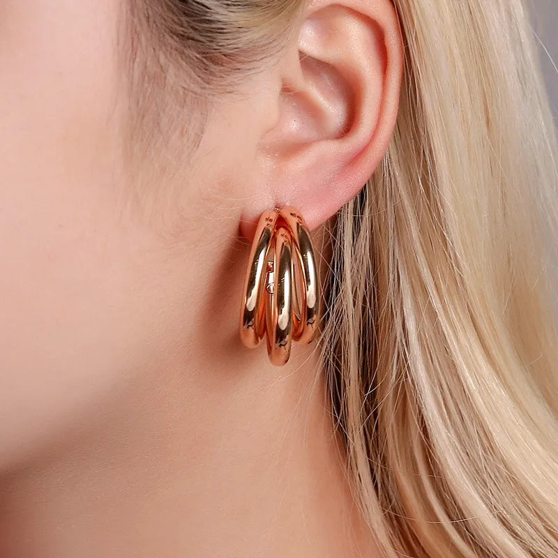 Celeste Triple Curve Earrings