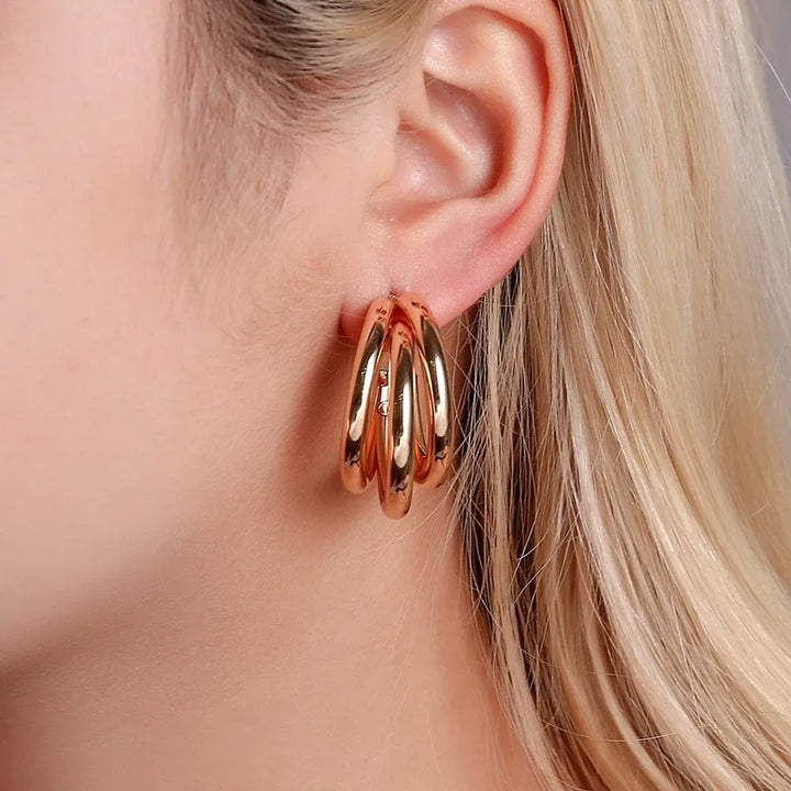 Celeste Triple Curve Earrings
