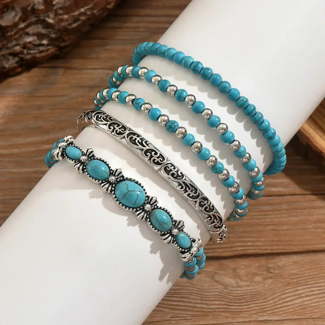 Bohemian | Turquoise Beaded Bracelet Set