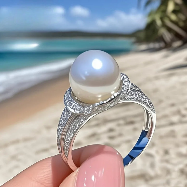 Graceful Pearl Silver Ring