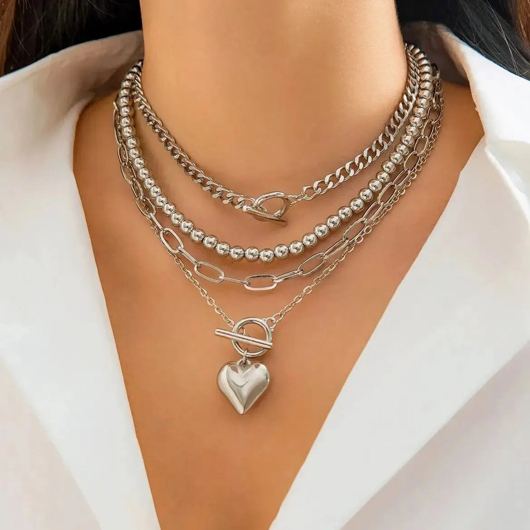 The Eternal Bonds Layered Heart Necklace