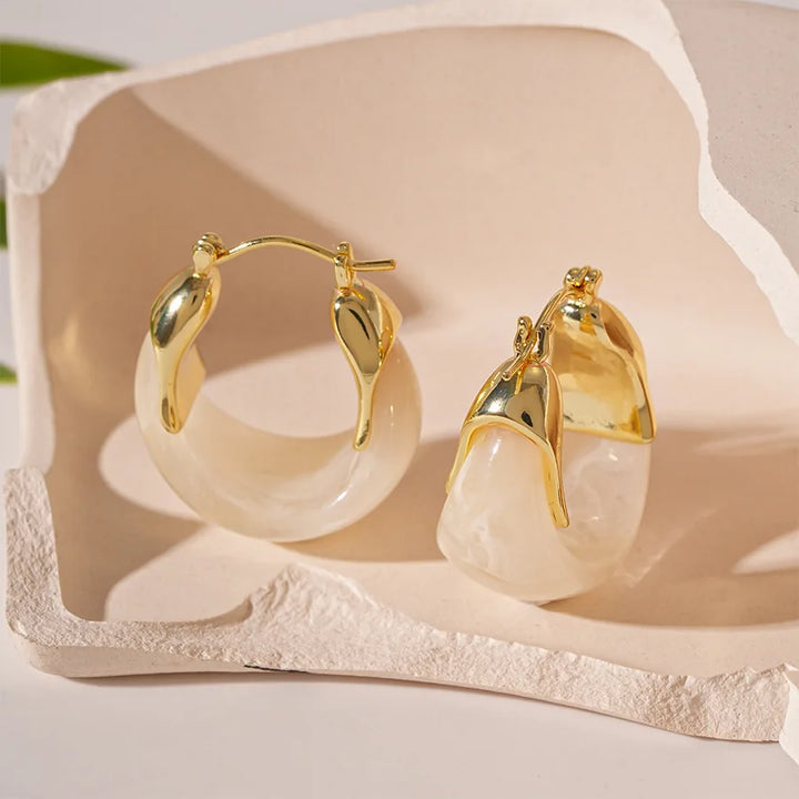 Maelis Amber Hoop Earrings