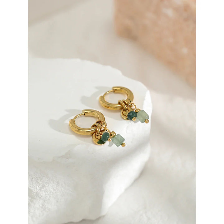 Elaris Jade Charm Hoops