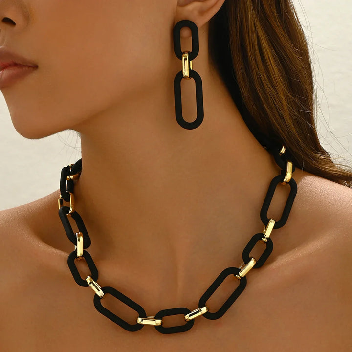 Noctelle Chain Statement Earrings