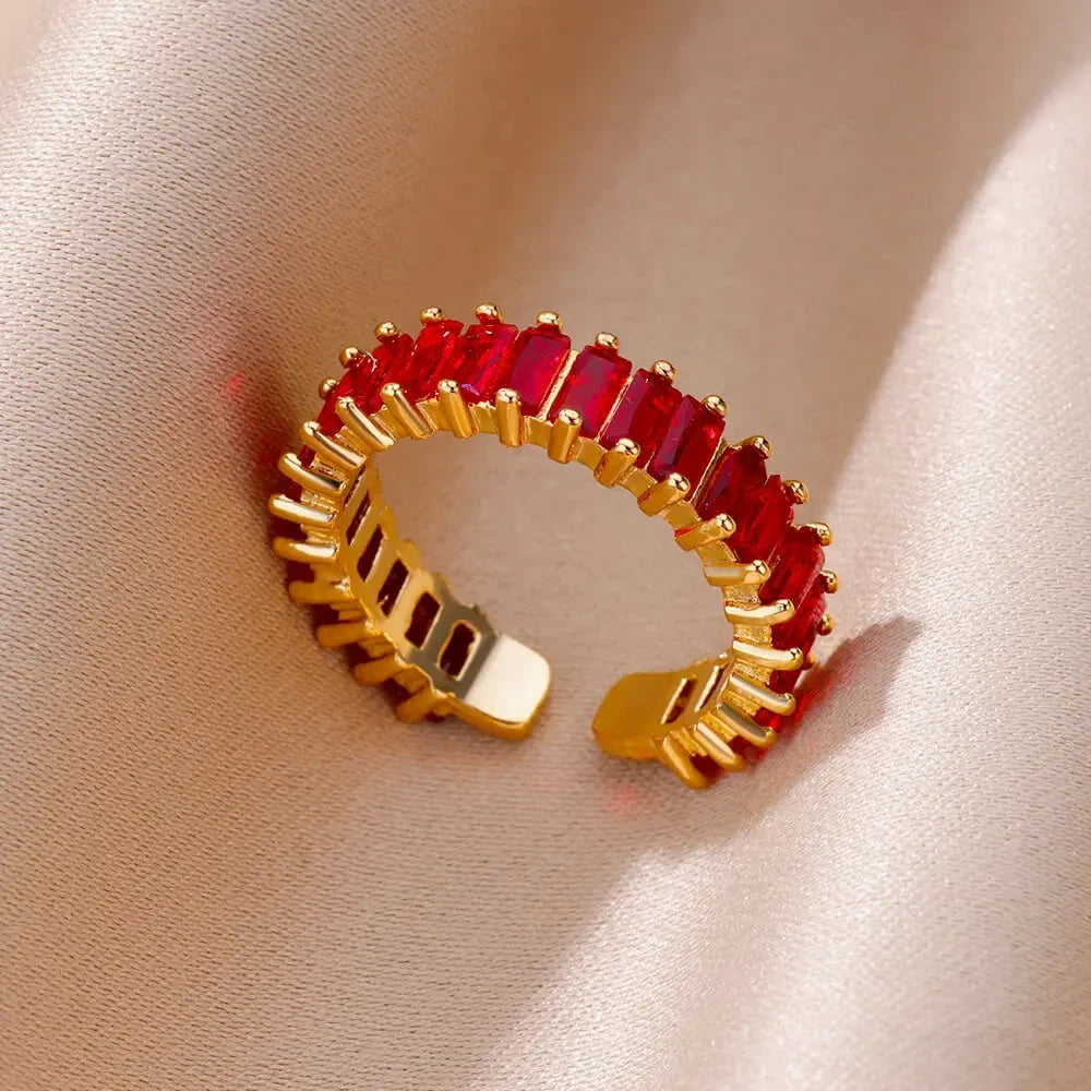 Velmira Luxe Prism Gem Statement Ring