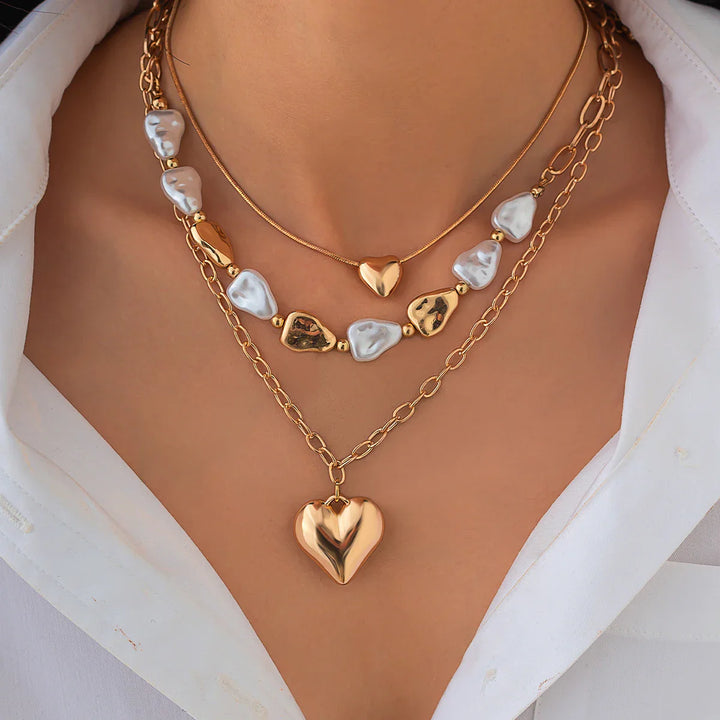 The Heart & Pearl Trinity Set
