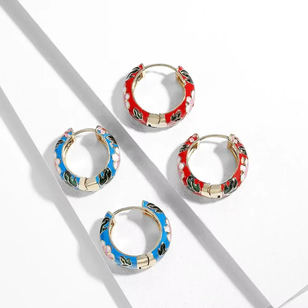Soraya Artisan Floral Mini Hoop Earrings
