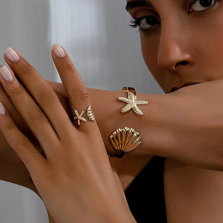 Maris Starfish Shell Cuff Bracelet