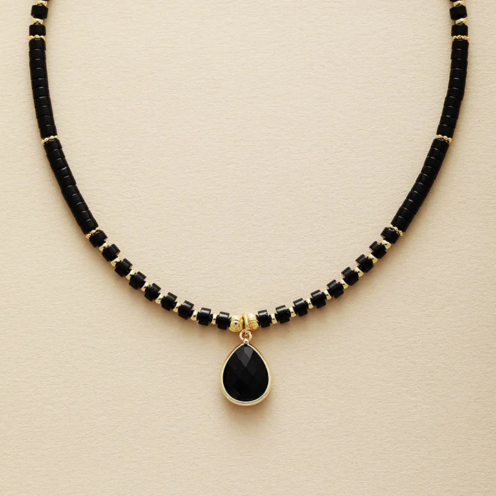 Aluka Gemstone Choker Necklace – Black Onyx