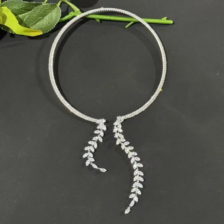New Leaf Tassel Collar chain necklace for women
