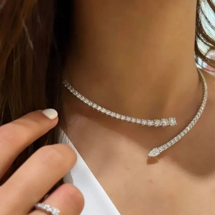 Stonefans Geometry Rhinestone Collar Necklace