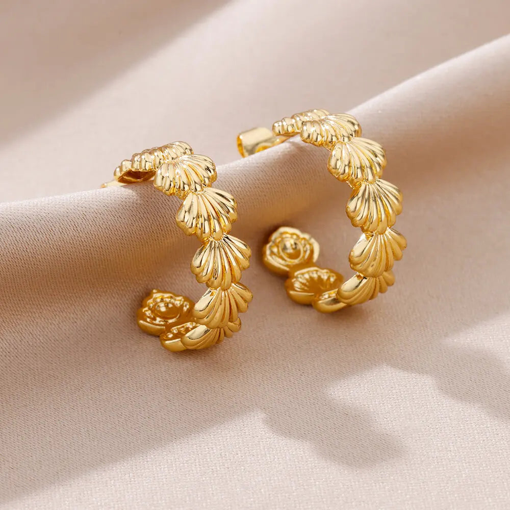 Thalisse Golden Shell Drop Earrings
