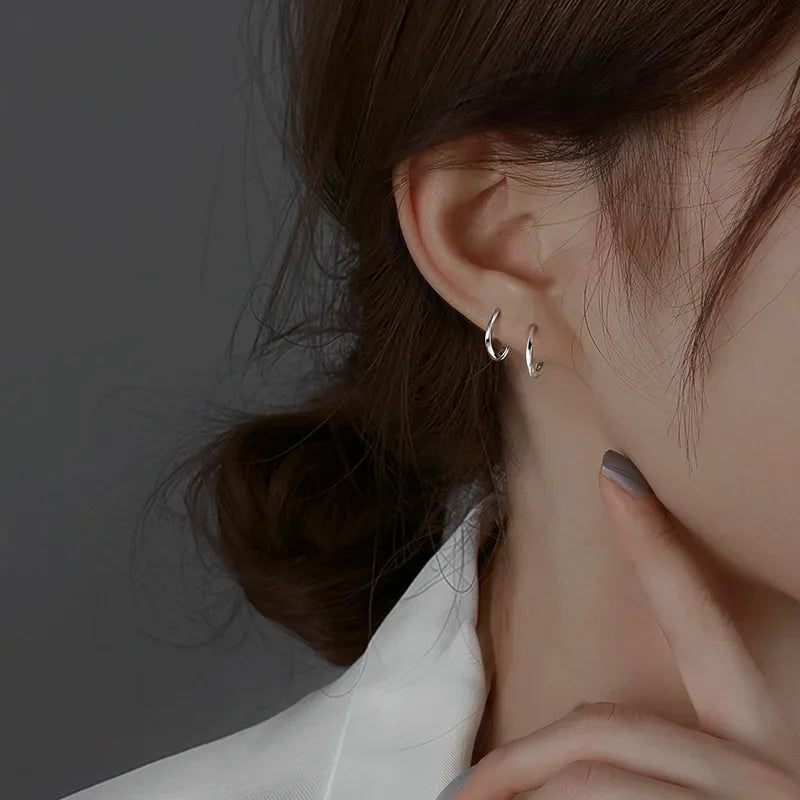 Round Inlay Earrings in Sterling Silver