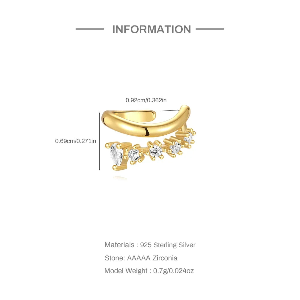 Double Layer 925 Sterling Silver Ear Cuff