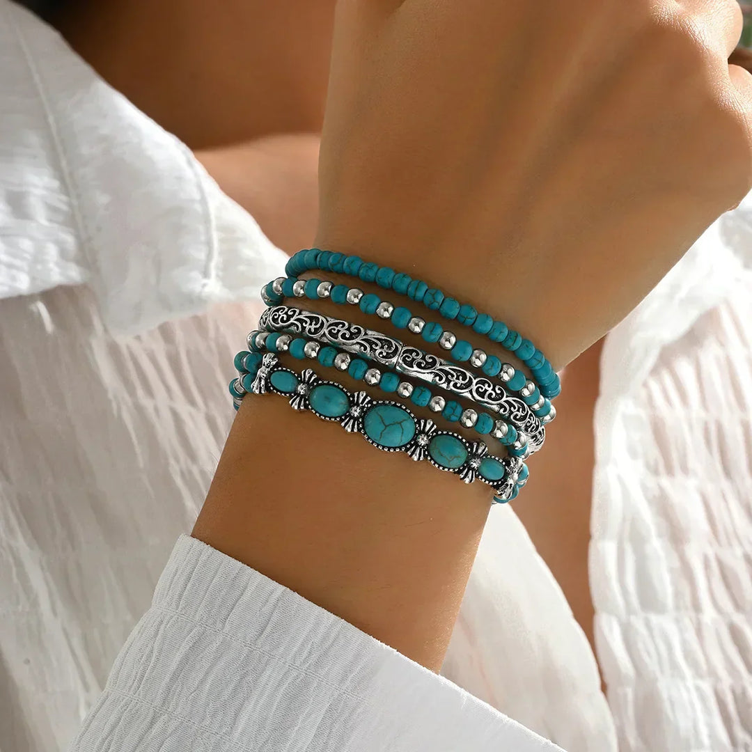 Bohemian | Turquoise Beaded Bracelet Set