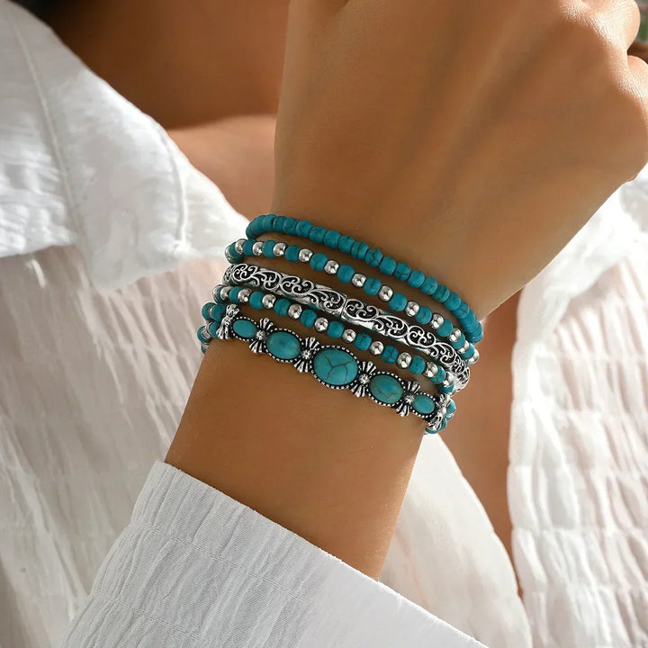 Bohemian | Turquoise Beaded Bracelet Set