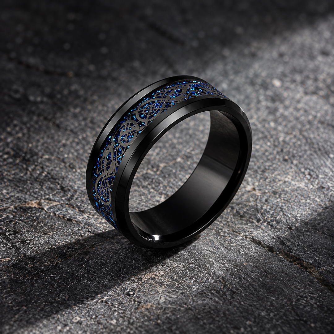Sapphire Celtic Crest Ring