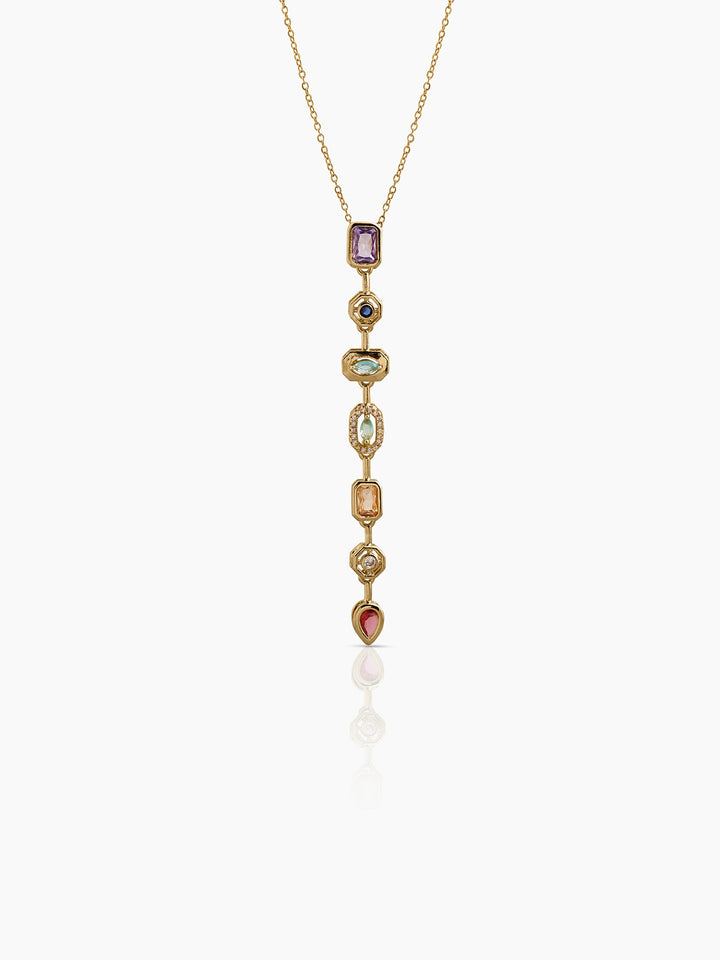 Sarelia 18K Gold Plated Multi Diamond Necklace