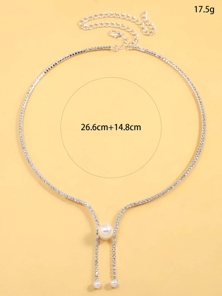 Heavy-duty rhinestone open choker Nacklace