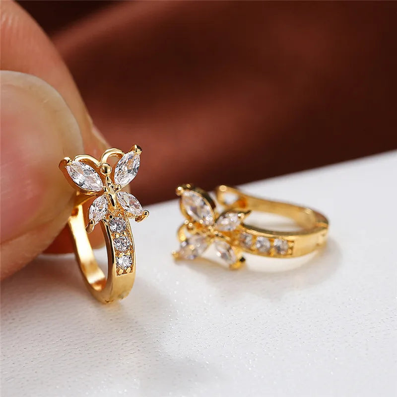 CRYSTAL BUTTERFLY HOOPS