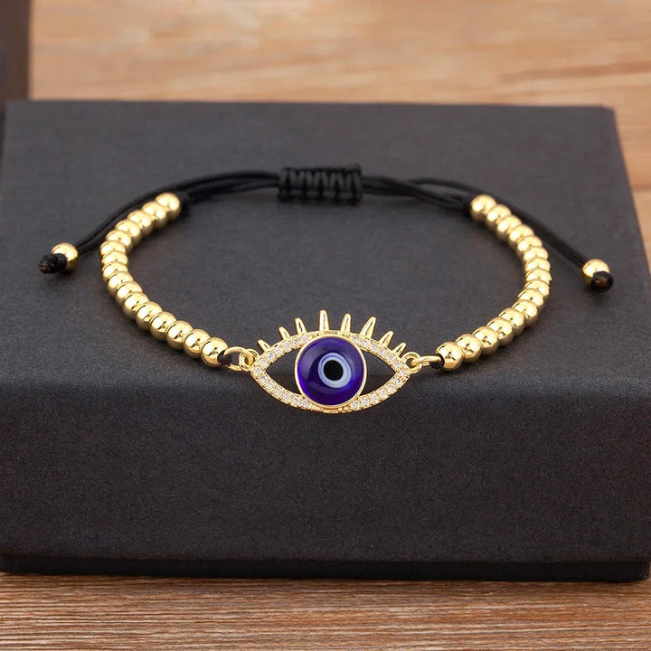 Adjustable Evil Eye Bead Bracelet
