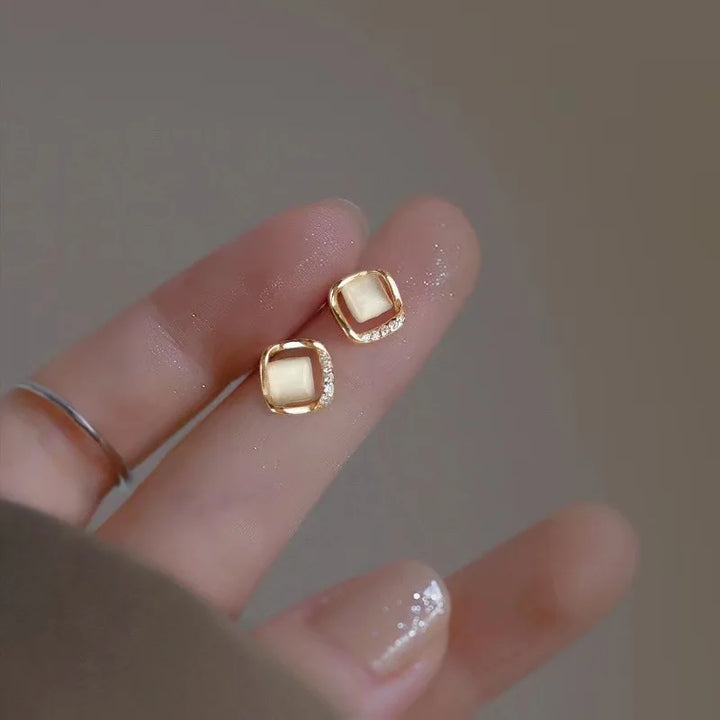 Camille Modern Opal Stud Earrings