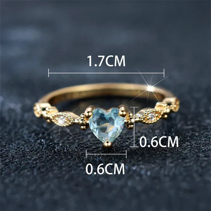Amber Song | Gold hearted Ring