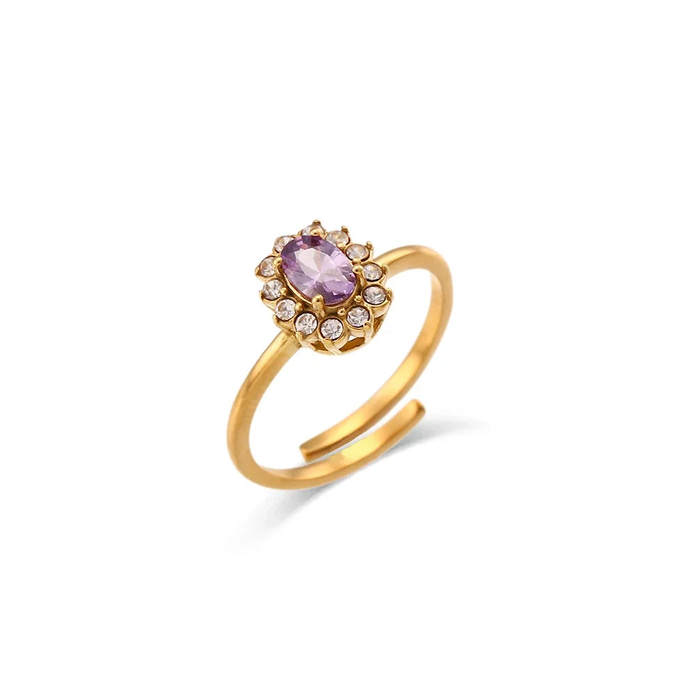 Minimalist Gemstone Rings - 18k Gold