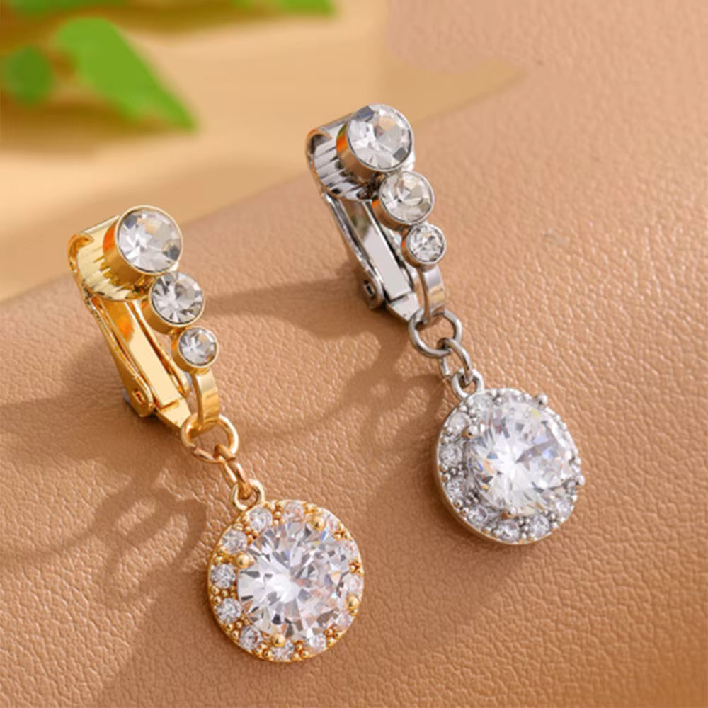 Crystal Dangle Clip-On Belly Button Ring (Non-Pierced)