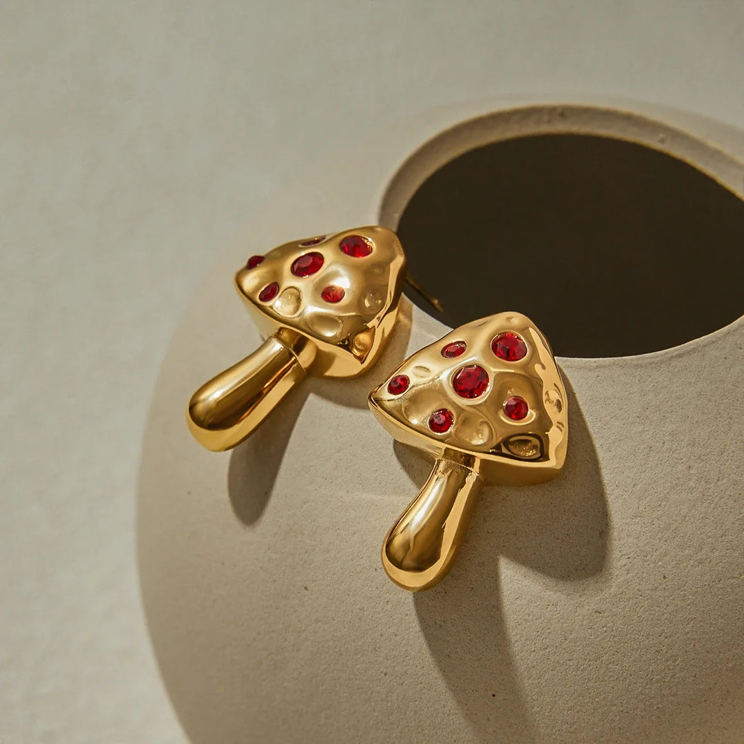 Lady Mushroom 18k Gold-Plated Earrings