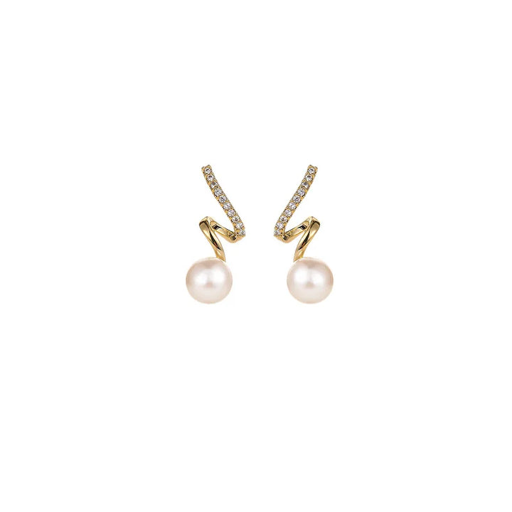 Calista Spiral Pearl Statement Earrings