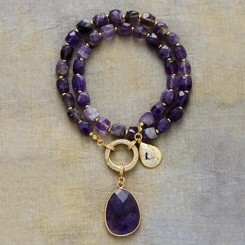 Amethyst Pavé Statement Necklace