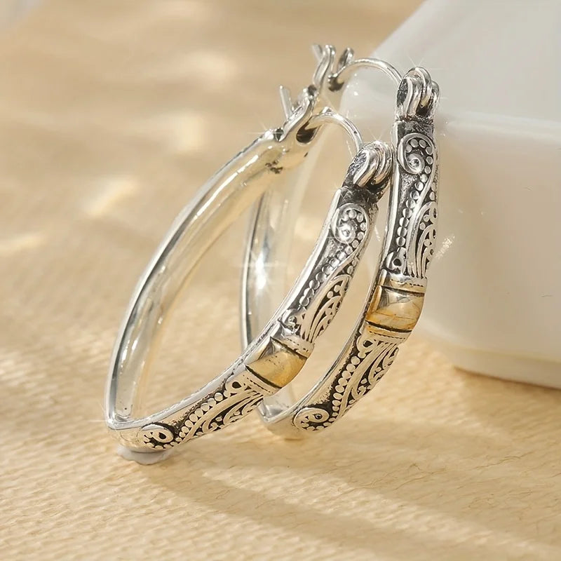 Zareya Turquoise Inlay Hoops