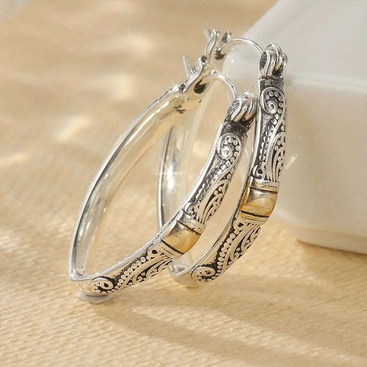 Zareya Turquoise Inlay Hoops