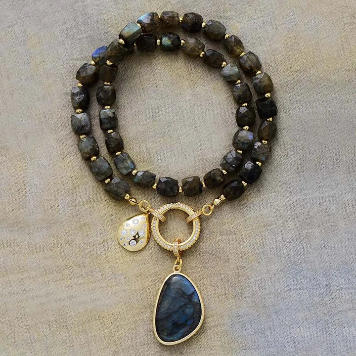 Labradorite Pavé Statement Necklace