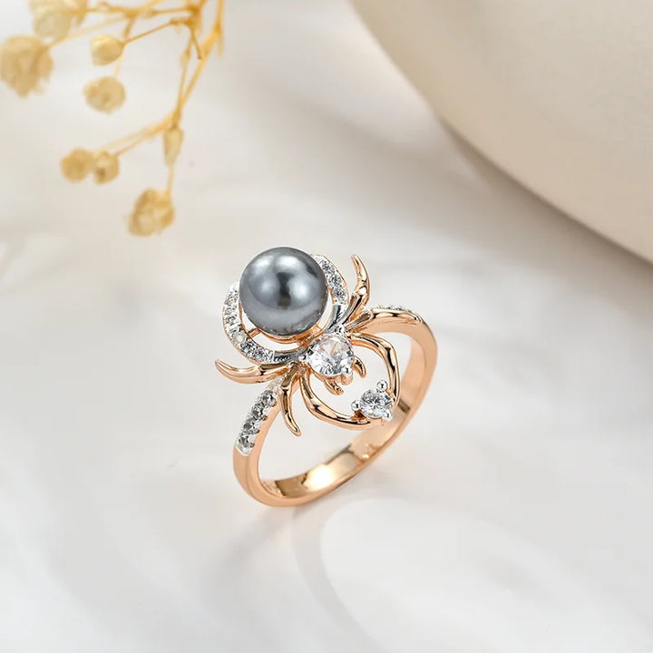 Elegant Pearl Web Ring
